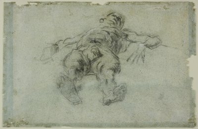 Reclining Male Nude, Foreshortened by Tintoretto