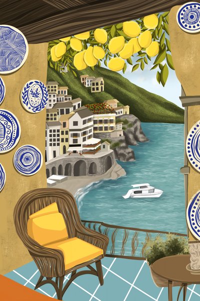 Lemons Coastal Village View by Tisha Joggiwala