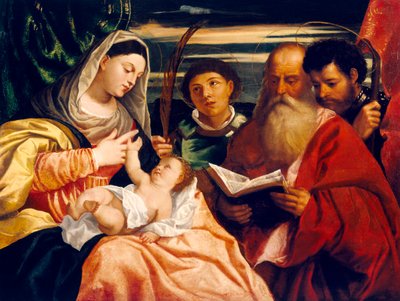 Madonna and Child with Saints Stephen, Jerome and Maurice by Titian (c.1488 1576) (after)