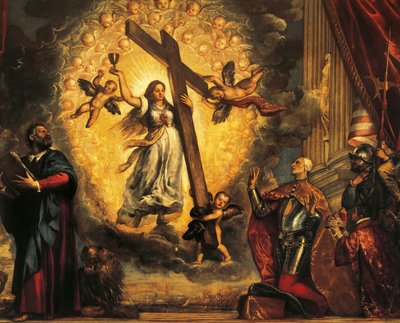 Doge Antonio Grimani Kneeling Before Faith and St Mark, by Titian by Titian (c.1488 1576)