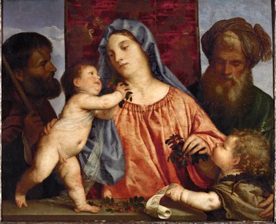 Madonna with Cherries by Titian (c.1488-1576)