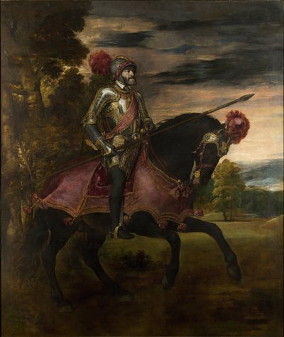 The Emperor Charles V (1500-58) on Horseback in Muhlberg by Tiziano Vecelli
