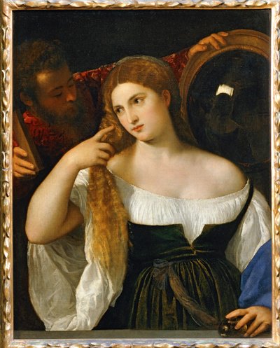 The Girl and the Mirror by Titian (c.1488-1576)