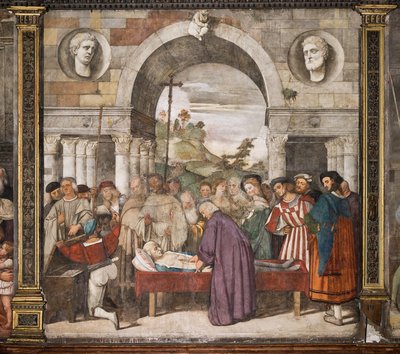 The heart of the miser in the casket, the northern wall, School of the Saint, Basilica of St Anthony, Padua, Italy by Titian (c.1488 1576)