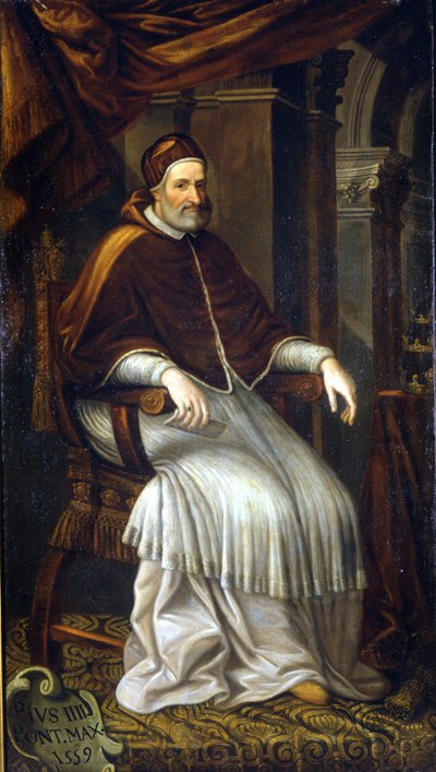 Pius IV (1499 - 1565). Painting by Bizzozzero. Milan, Collection of Ca 
