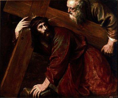 Christ and Simon the Cyrenean by Tiziano Vecelli