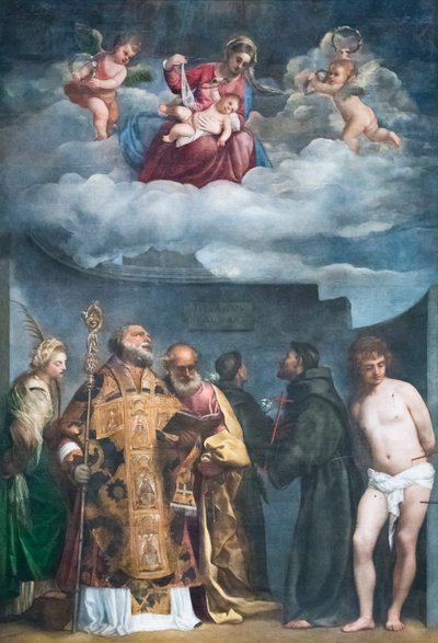 Madonna and Child with Saints, Known as the Madonna di San Niccolò dei Frari by Titian (c.1488 1576)