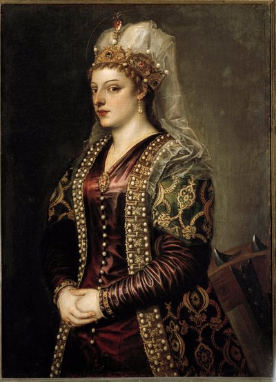 Portrait of the Queen of Cyprus Caterina Cornaro, as St. Catherine of Alexandria by Tiziano Vecelli