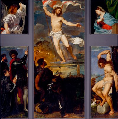 The Resurrection, The Virgin, Saint Sebastian, and the Sponsors by Titian (c.1488 1576)