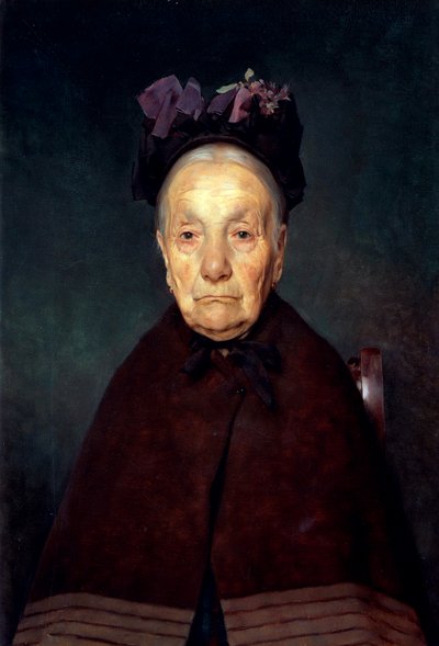 Portrait of old woman by Tito Lessi