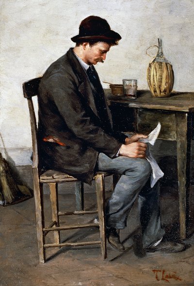 Reading alone by Tito Lessi