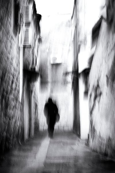 Blurred Figure In Alley by Tito Mindoljevic