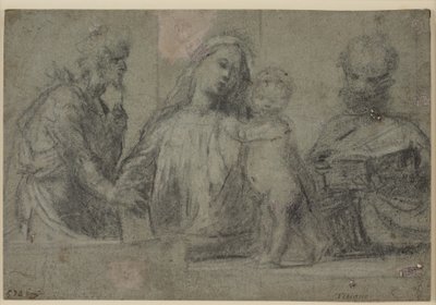 Madonna and Child with Sts John the Baptist and Peter (half-length) by Tizian