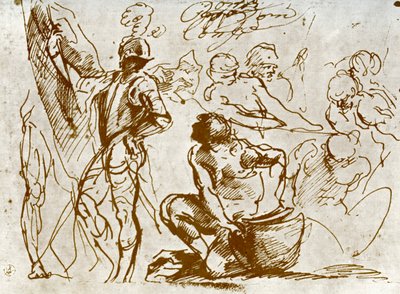 A Page of Sketches, by Titian by Tiziano Vecelli