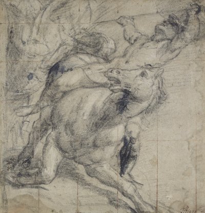 Horse and Rider falling, c. 1537 by Tiziano Vecelli