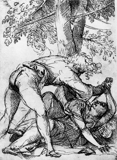 Sketch for the Jealous Husband in the Scuola Del Santo by Tiziano Vecelli