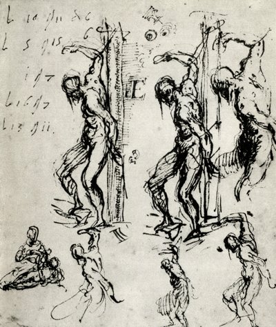 Sketches for the St Sebastian in Brescia, c1518, 1937 by Tiziano Vecelli