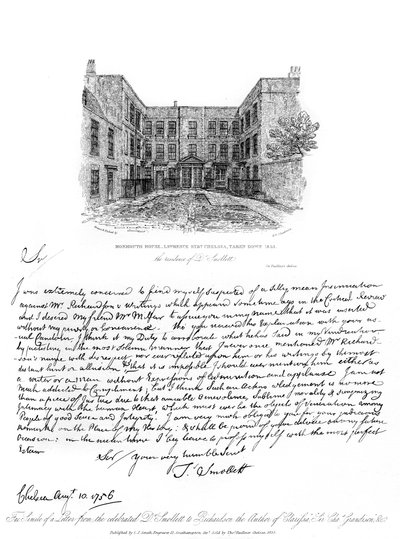 A Letter from Dr Smollett to Samuel Richardson by Tobias George Smollett