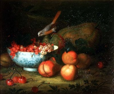 Still Life of Fruit with a Finch by Tobias Stranover