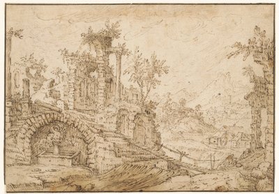 Landscape with Ancient Ruins by Tobias Verhaecht