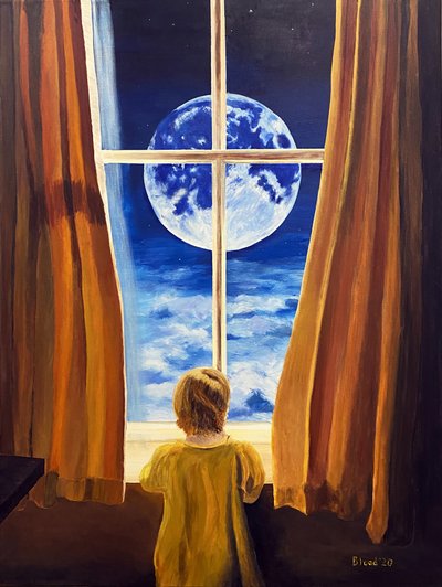 Child Gazing at the Moon by Tom Blood