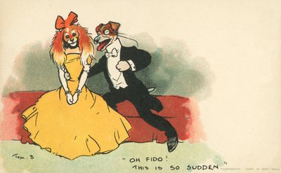 Dogs Dressed as a Romantic Couple by Tom Browne