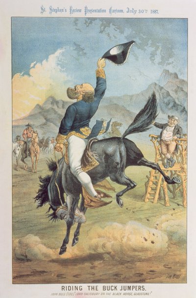 Riding the Buck Jumpers, Lord Salisbury on the Black Horse, Gladstone, from 