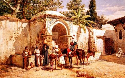 Conversation at the Well by Tomas Moragas y Torras