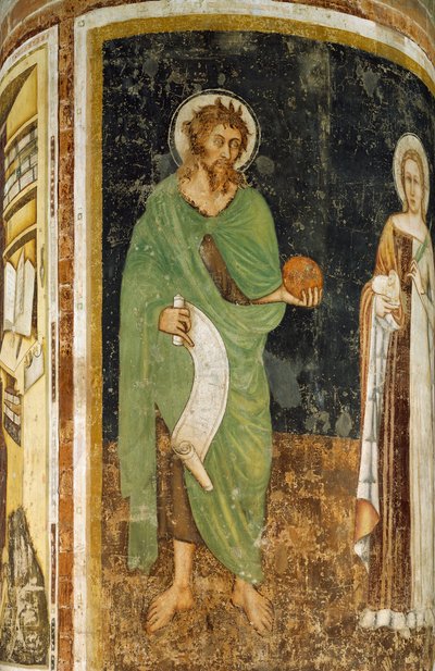 St Agnes and St John Baptist (detail) by Tomaso da (late 15th century) Modena