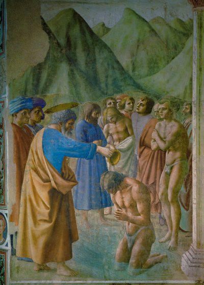 Saint Peter Baptizes a Neophyte by Tommaso Masaccio