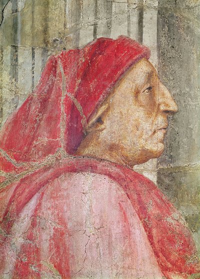 The Holy Trinity, detail of the head of the male donor, 1427-28 (detail) by Tommaso Masaccio
