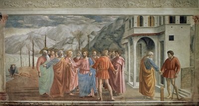 Tribute Money - Fresco by Masaccio (1401-1428) by Tommaso Masaccio