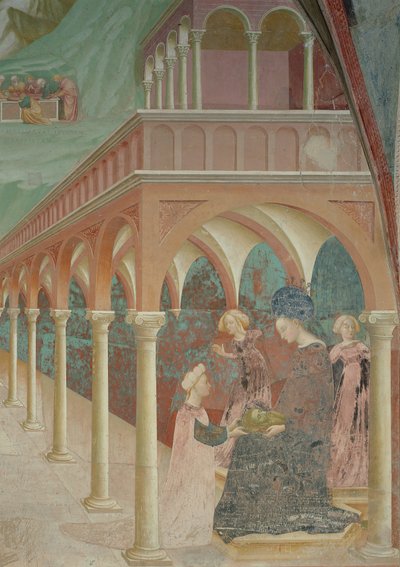 Salome presenting head of John Baptist to her mother Herodias by Tommaso Masolino da Panicale