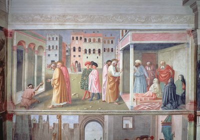 St. Peter Healing a Cripple and the Raising of Tabitha by Tommaso Masolino da Panicale