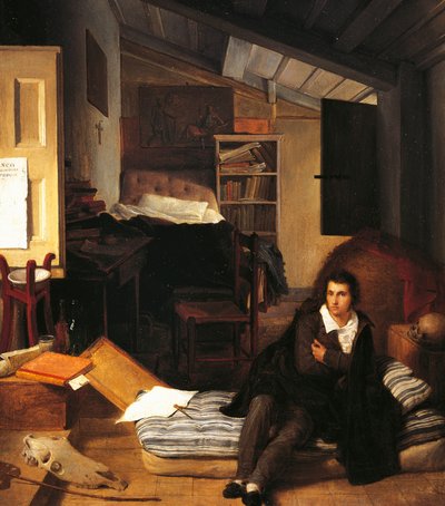 Self-Portrait in the Attic by Tommaso Minardi