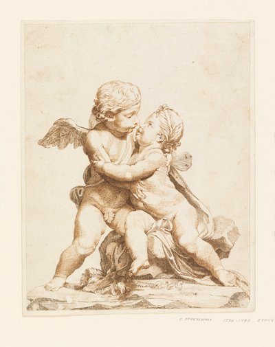 Two Cupids Kissing, 1750–90 by Tommaso Todeschini