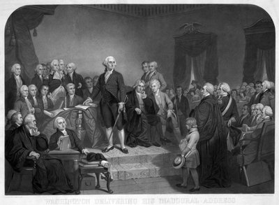 Washington delivering his Inaugural Address in April 1789 by Tompkins Harrison Matteson