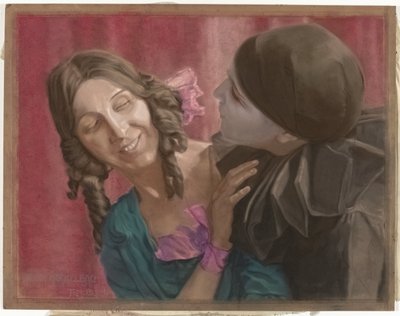 Dancers Lili Green (left) and Margaret Walker (right, as Pierrot) in a Choreography to Music by Chopin