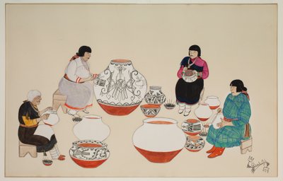 The Vessels are Decorated, early 20th century by Tonita Peña
