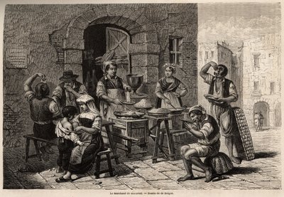 The macaroni merchant, drawing by Bergue, to illustrate 