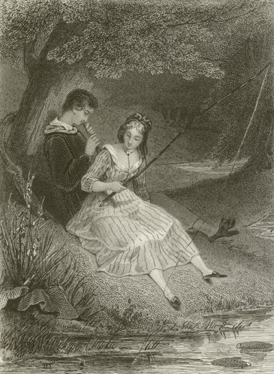 The Fish and the Shepherd Playing the Flute by Tony Johannot