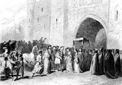 The meeting of Henry VIII and Anne Boleyn, 1520s by Tony Johannot