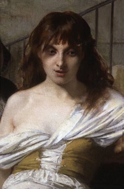 A Mad Woman (detail of Philippe Pinel Delivers the Insane at La Salpetriere) by Tony Robert Fleury