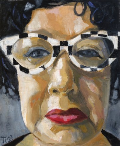 Checkered Glasses Portrait by Tore Bahnson