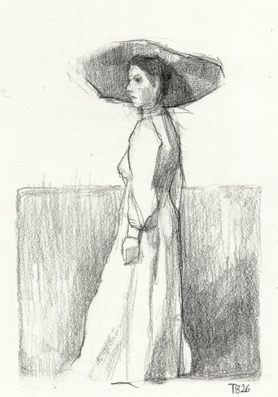 Elegant Woman Sketch by Tore Bahnson