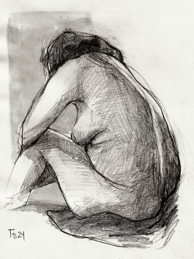 Pensive Nude Figure by Tore Bahnson