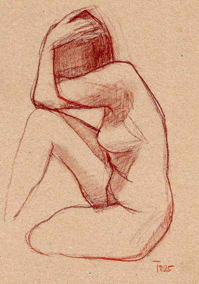 Pensive Nude Study by Tore Bahnson