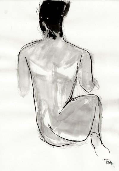 Resting Figure Drawing by Tore Bahnson