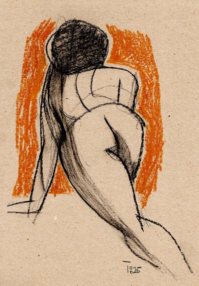 Seated Figure Drawing by Tore Bahnson