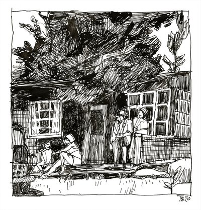 Vintage Porch Scene by Tore Bahnson